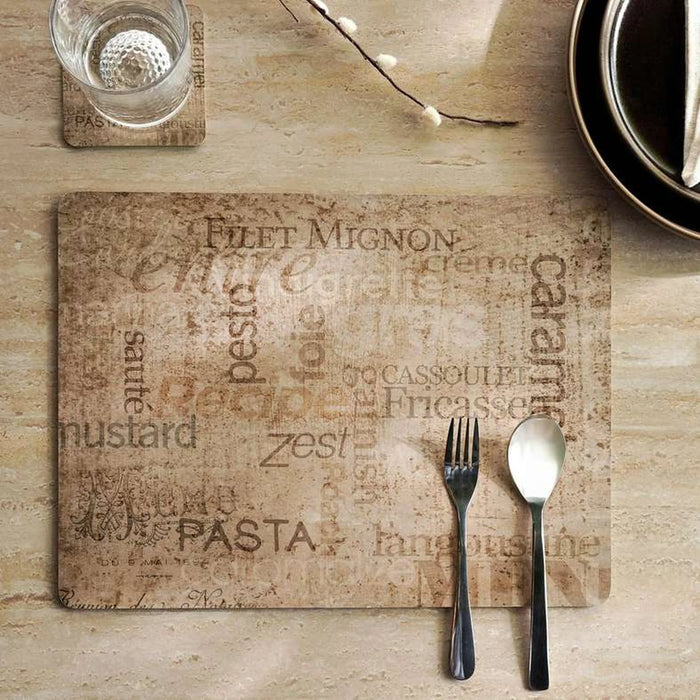 Dine 4Piece Corkback Placemat Set 30X40Cm - Gold