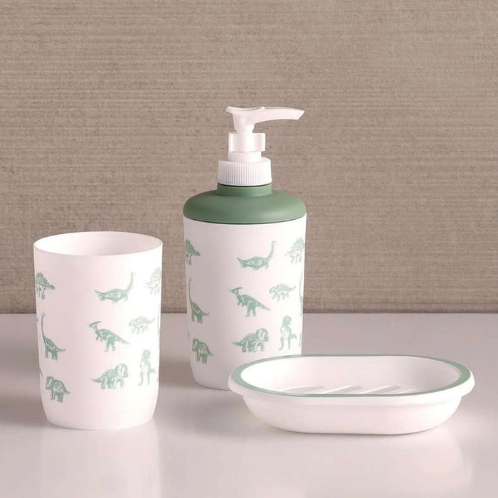 Dino Field Bath Accessory 3Pc Set-Green Pan Home
