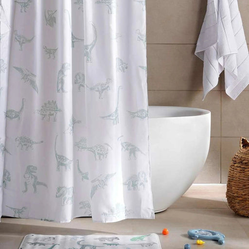 Dino Field Shower Curtain 180X180 Cm-Green Pan Home