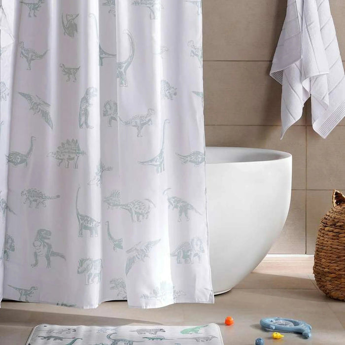 Dino Field Shower Curtain 180X180 Cm-Green Pan Home