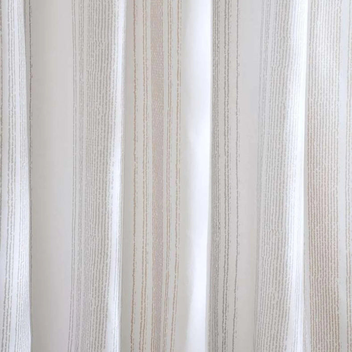 Distress Stripe Canvas Shower Curtain 180X180Cm- Beige Pan Home