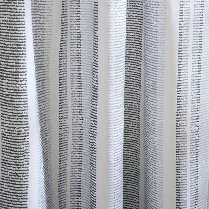 Distress Stripe Canvas Shower Curtain 180X180Cm- Grey Pan Home