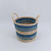 Domino Stripe Basket 23.5X21.5Cm - Blue Pan Home