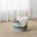 Domino Stripe Basket 28X25X22Cm  - Blue Pan Home