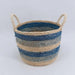Domino Stripe Basket 28X25X22Cm  - Blue Pan Home