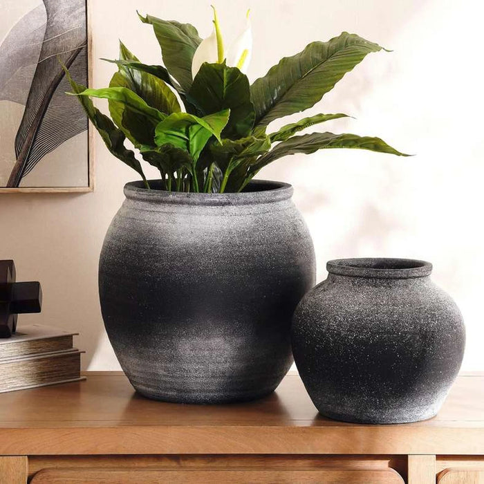 Donato Terracotta Vase 27X17X23.5Cm - Burnt Ash
