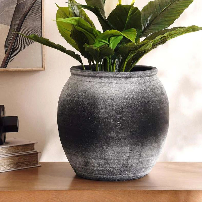 Donato Terracotta Vase 34X34X33Cm - Burnt Ash