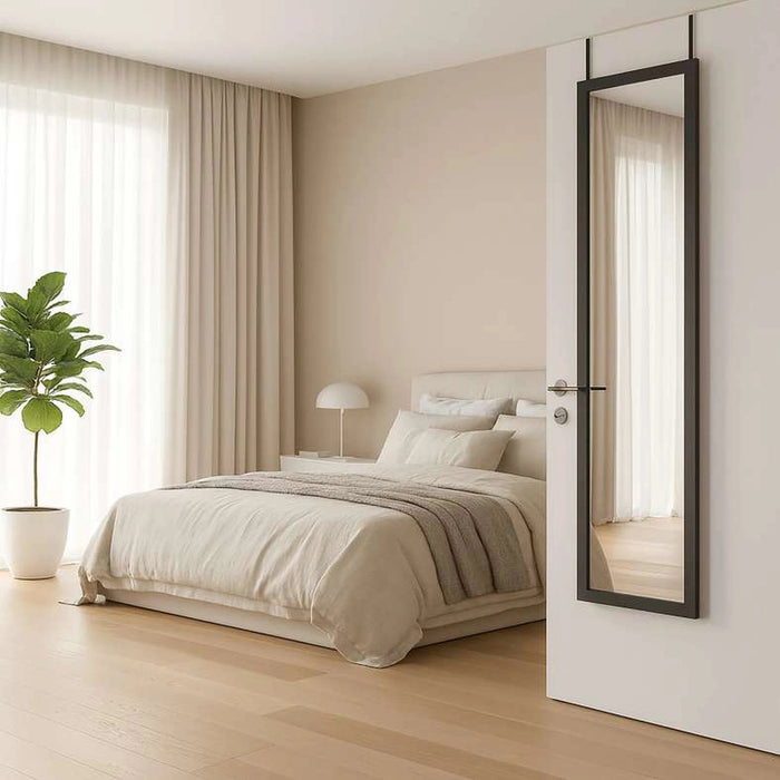 Door Mirror With Hook - Black Pan Home