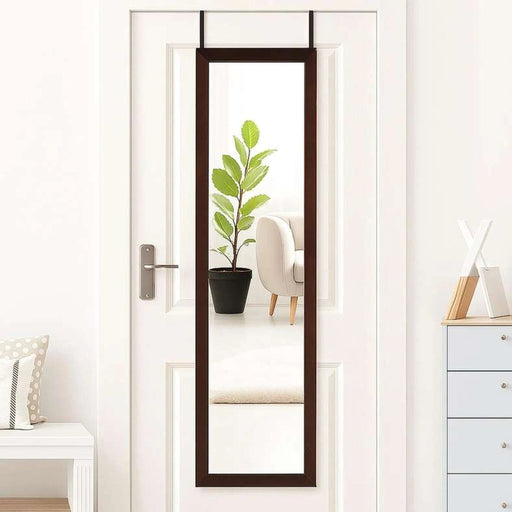 Door Mirror With Hook - Brown Pan Home