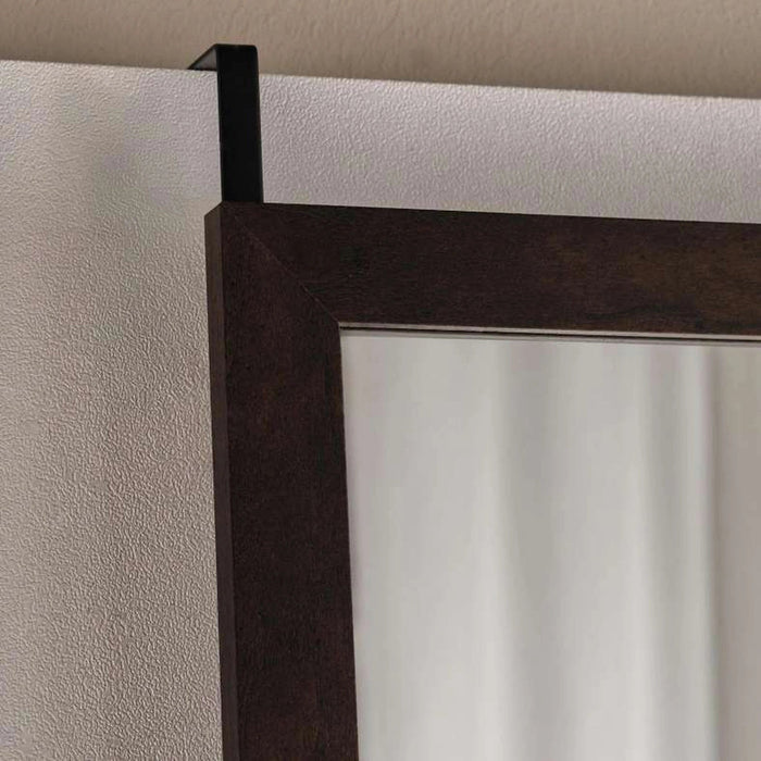 Door Mirror With Hook - Brown Pan Home
