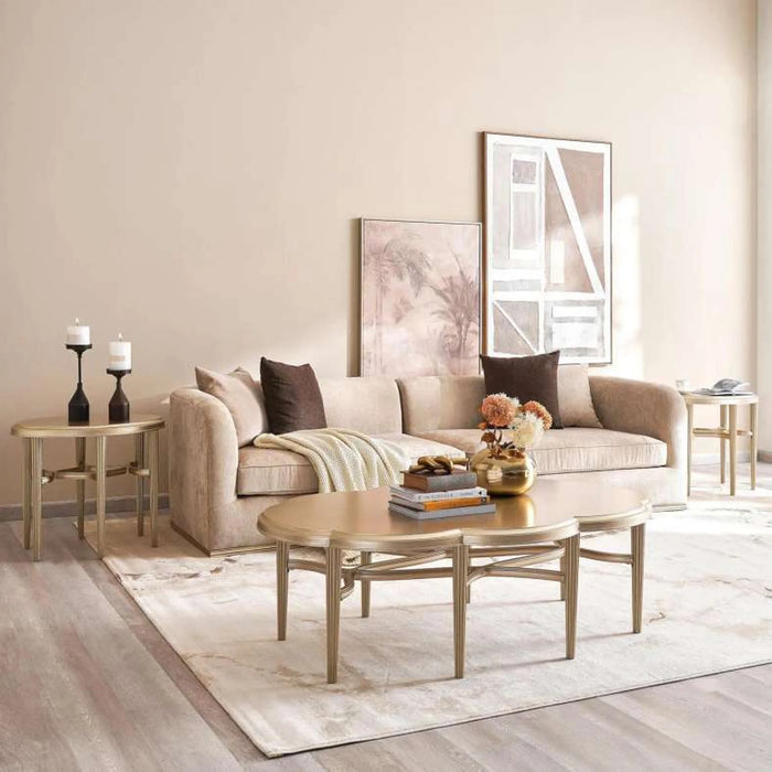 Dopaminer Coffee Table 2 End Table Set - Ivory