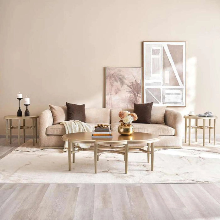 Dopaminer Coffee Table 2 End Table Set - Ivory