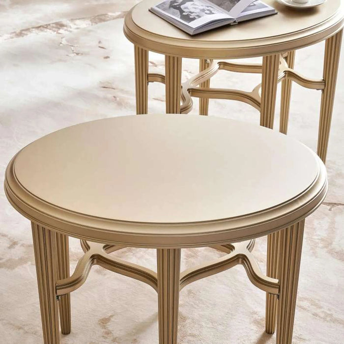 Dopaminer Coffee Table 2 End Table Set - Ivory