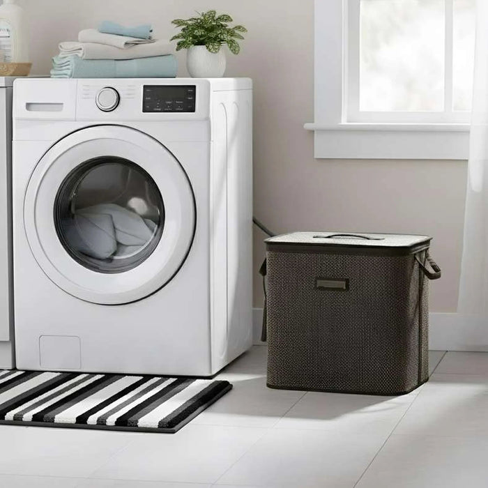 Dorian Bamboo Laundry Hamper With Handle 40X30X40Cm-Natural/Black Pan Home