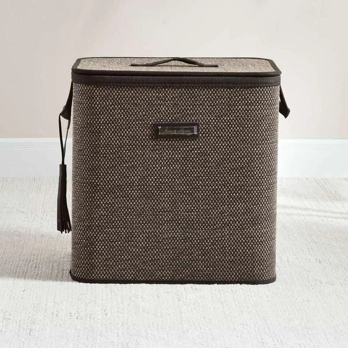 Dorian Bamboo Laundry Hamper With Handle 40X30X40Cm-Natural/Black Pan Home