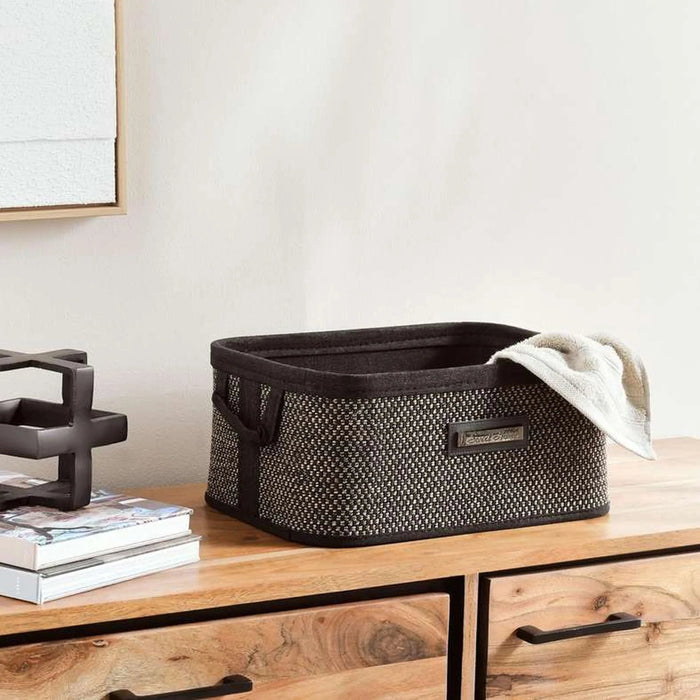 Dorian Bamboo Rectangular Basket With Fabric Liner  36X26X16Cm-Natural/Black Pan Home