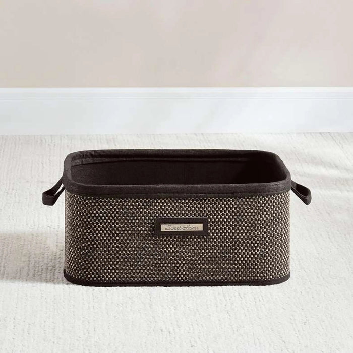 Dorian Bamboo Rectangular Basket With Fabric Liner  36X26X16Cm-Natural/Black Pan Home