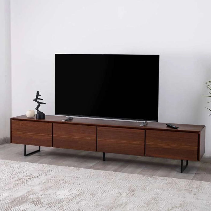 Doris Tv Unit Upto 80 Inches Veneer- Brown Black