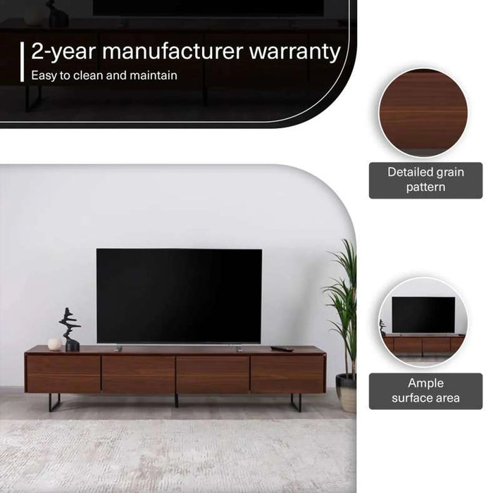Doris Tv Unit Upto 80 Inches Veneer- Brown Black
