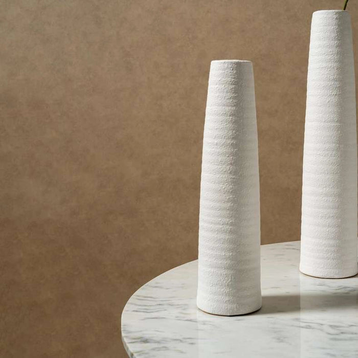 Dorothy Stoneware Vase 10X10X39cm- White
