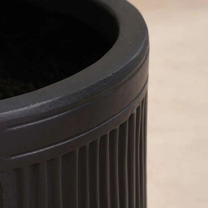 Dovica Polyresin Planter Dia29.5X26.5Cm - Dark Grey Pan Home