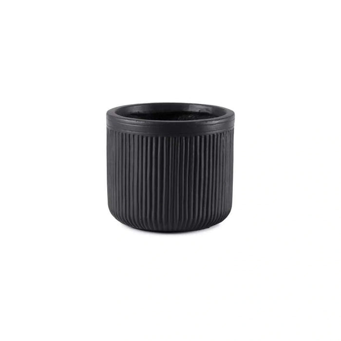 Dovica Polyresin Planter Dia29.5X26.5Cm - Dark Grey Pan Home