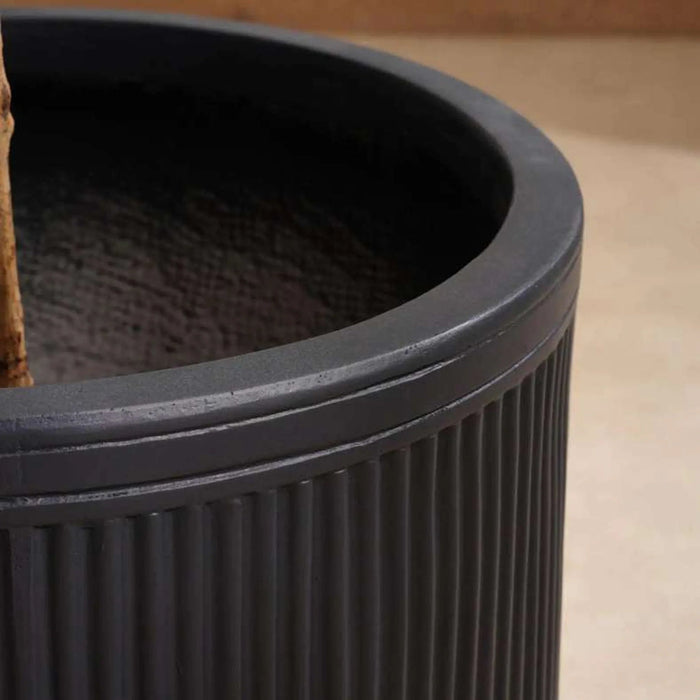 Dovica Polyresin Planter Dia43X38Cm - Dark Grey Pan Home