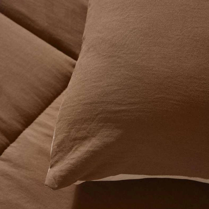 Down Alternative 2-Piece Reversible Comforter Set 150X220cm - Beige Brown Pan Home