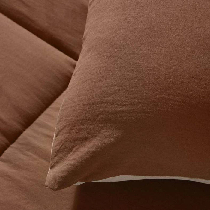 Down Alternative 3-Piece Reversible Comforter Set - Beige Brown Pan Home