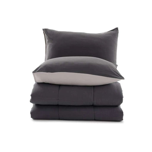 Down Alternative 3-Piece Reversible Comforter Set - Grey Pan Home