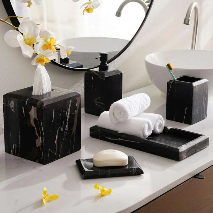 Dragon Marble Soap Dispenser 8.6X8.6X14.5Cm - Black Pan Home