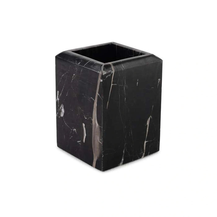 Dragon Marble Waste Bin 19X19X25.50Cm - Black Pan Home