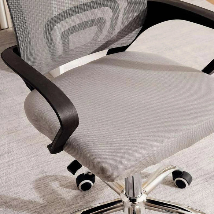 Drake Office Low Back Chair Mesh Fabric - Grey Black Pan Home