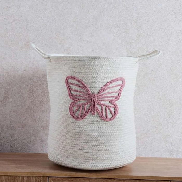 Dreamy Butterfly Rope Storage Basket 42X42X46Cm-White Pan Home