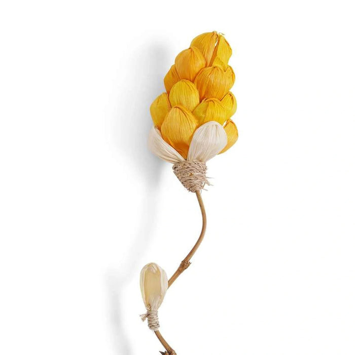 Dried Corn Leaf Bamboo Flower Stick 13X13X160Cm- Yellow Pan Home