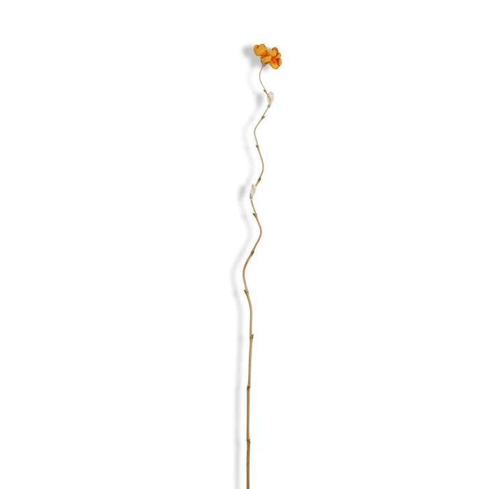 Dried Corn Leaf Bamboo Flower Stick With Bloomed Flower 13X13X160Cm- Yellow