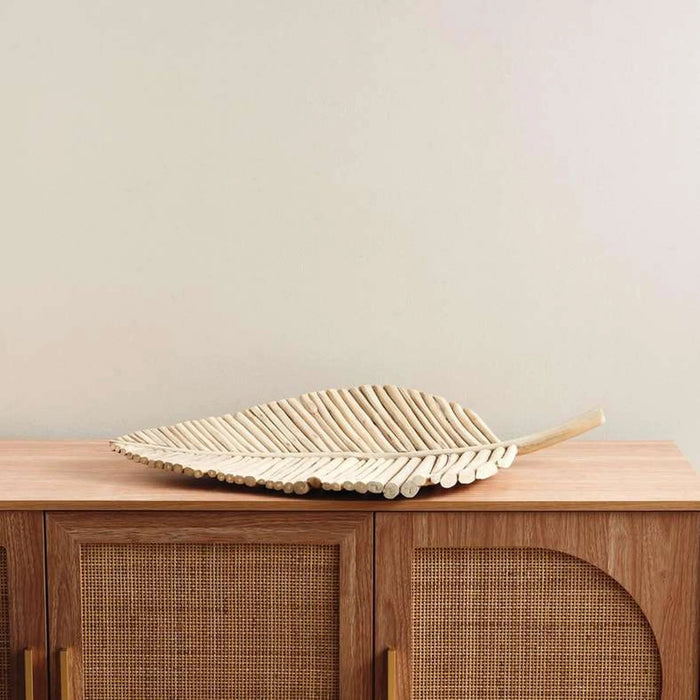 Drift Teak Wood Decor Leaf Platter 41X9X80Cm - Natural Pan Home