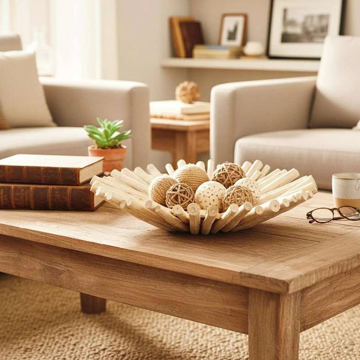 Drift Teak Wood Decor Platter 50X50X13Cm - Natural Pan Home