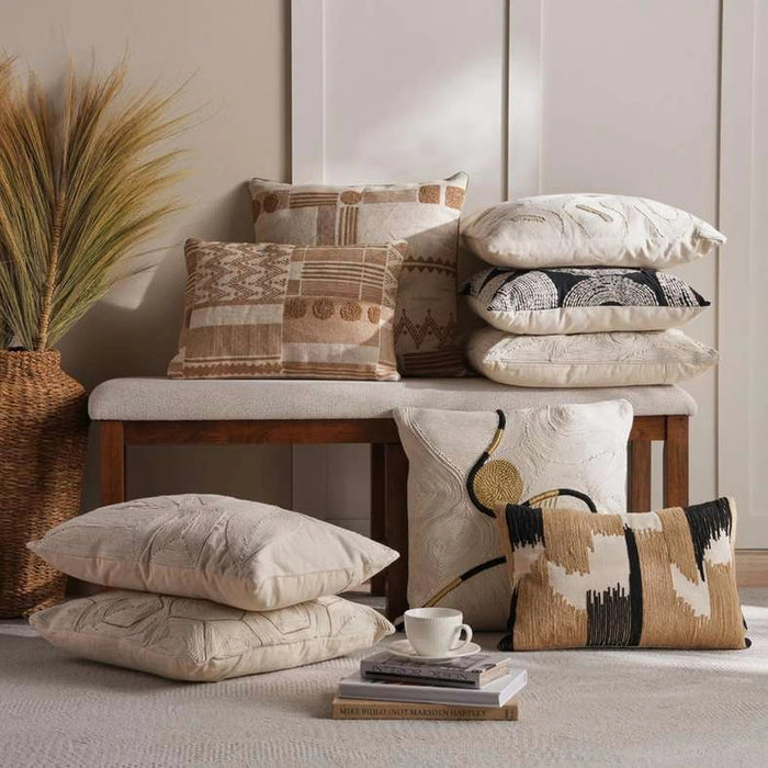 Durban Embroidered Down Alternative Filled Cushion 35X50 Cm - Rust Pan Home