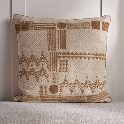 Durban Embroidered Down Alternative Filled Cushion 50X50 Cm - Rust Pan Home