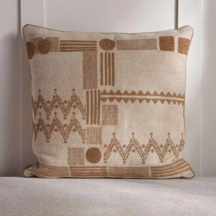 Durban Embroidered Down Alternative Filled Cushion 50X50 Cm - Rust Pan Home