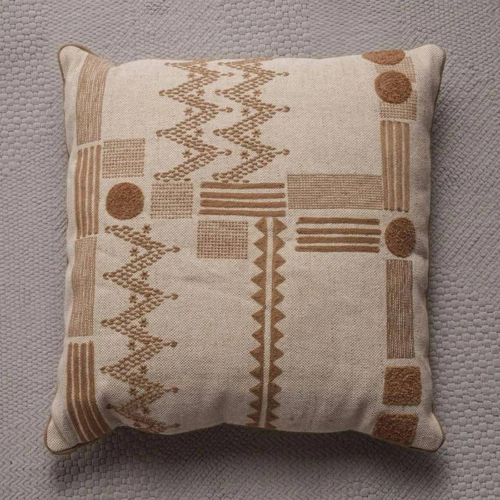 Durban Embroidered Down Alternative Filled Cushion 50X50 Cm - Rust Pan Home