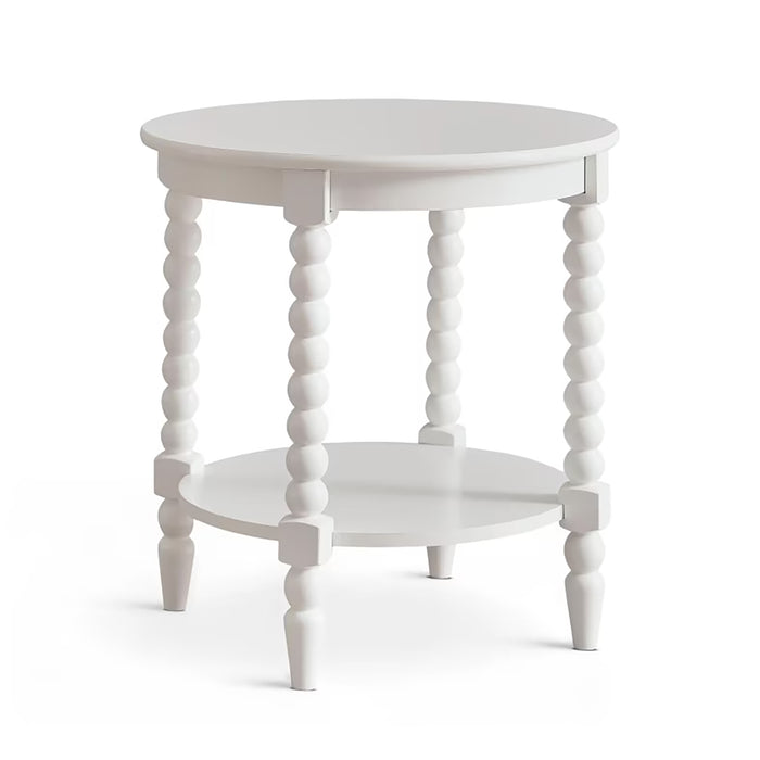 durban end table with shelf - white