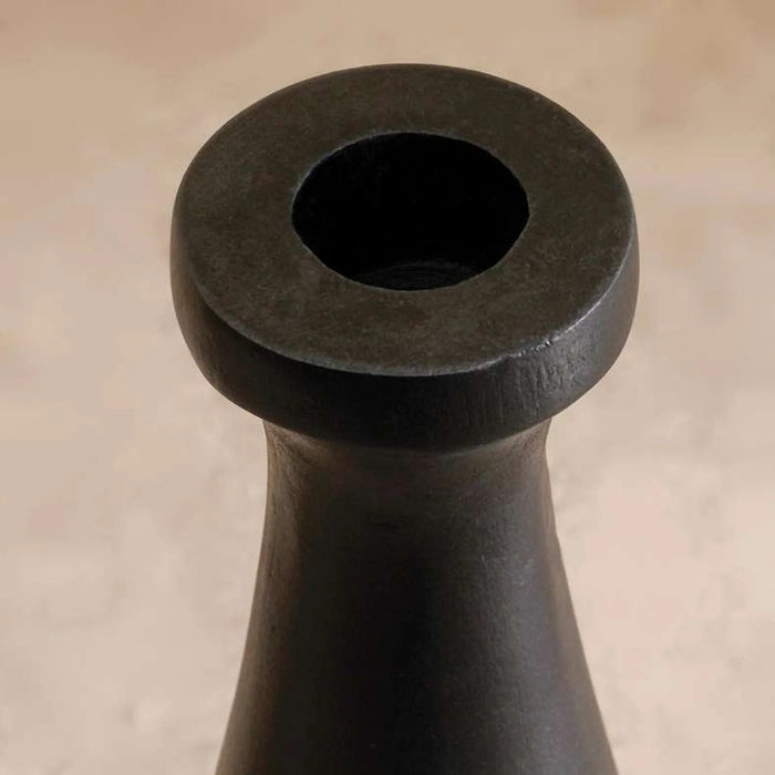 Durian Mango Wood Taper Candle Holder 6X6X16.5Cm -Black