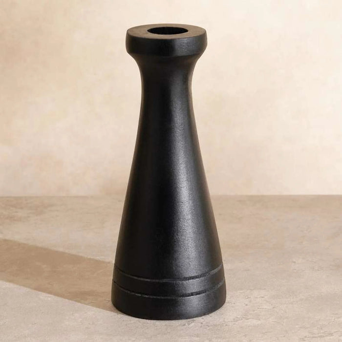 Durian Mango Wood Taper Candle Holder 6X6X16.5Cm -Black