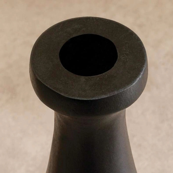 Durian Mango Wood Taper Candle Holder 7X7X20Cm -Black