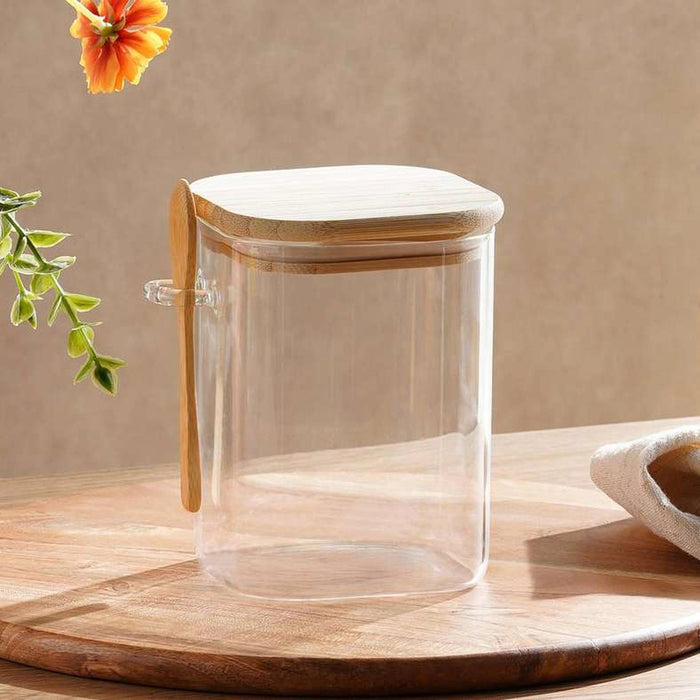 Earlo Glass Canister With Spoon 1.2L - Clear Pan Home