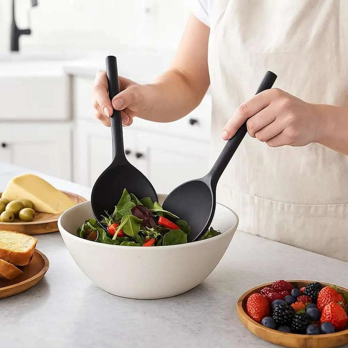 Earthy House Acacia 2-Piece Salad Serving Set 25.4X10.1X5Cm -Black