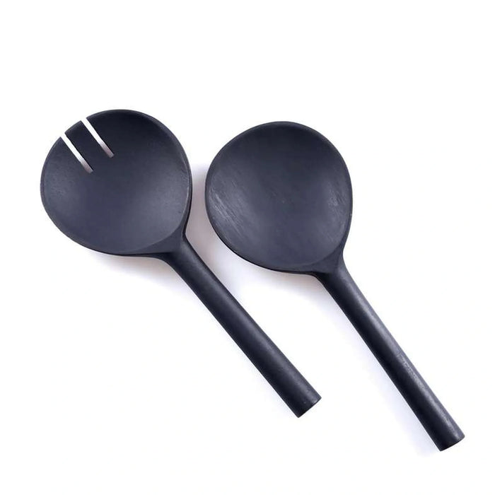 Earthy House Acacia 2-Piece Salad Serving Set 25.4X10.1X5Cm -Black