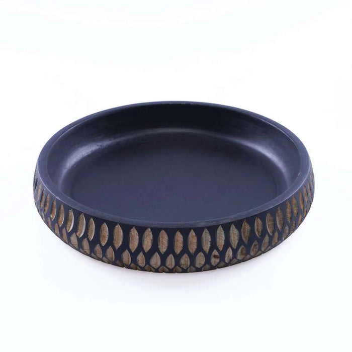 Earthy House Serving Bowl D30.4X5cm - Black Pan Home